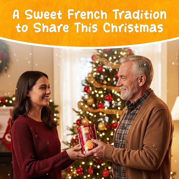 St Michel Christmas La Grandes Galette Butter Cookies Biscuits WIth Sea Salt Tin 300 gr