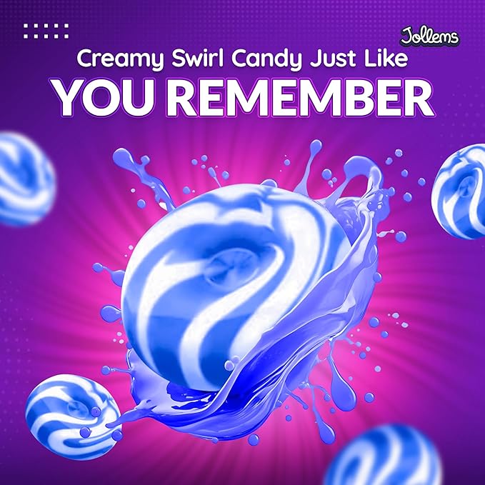 Jollems O’ Creamers Blueberry & Cream Flavored Hard Candy | Individually Wrapped | 2 Pound Bulk Bag