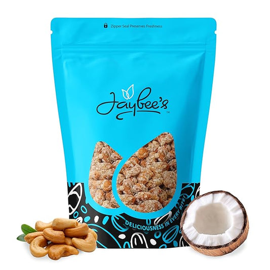 Coconut Toffee Cashew 24 oz Resealable Pouch | Gurmet Holiday Snack, Perfect for Gifting, Stocking Stuffers & Festive Treats | Jaybee's Nuts