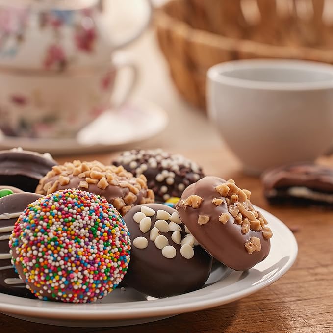 CRAVINGS BY ZOE Gourmet Chocolate Covered Cookie Gift Box | 12 Count | Kosher Gourmet Belgian Chocolate Treats Food Gift Basket | Birthday Gifts for Women & Men Mom Dad Husband Wife Kids