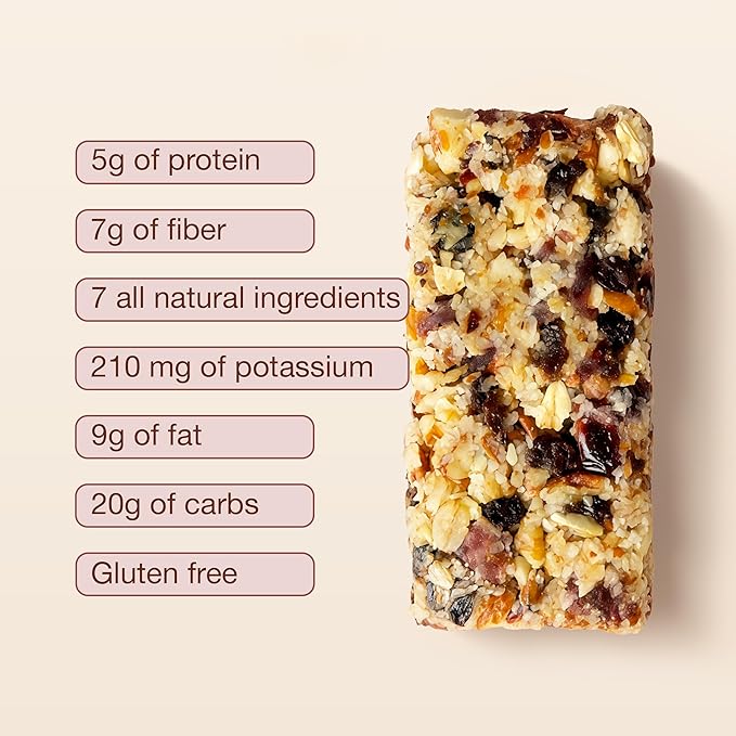 ToYou Gluten Free Chewy Fruit and Nut Bars - Healthy Protein Snacks | Granola Bar - 1.41 Ounce (Pack of 12) | Soft Chewy, Vegan, Fiber-Packed Granola Bars for Adults and Kids, Made with Natural Ingredients