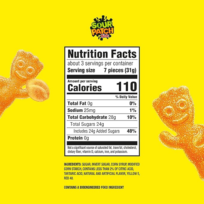 SOUR PATCH KIDS Peach Soft & Chewy Candy, Bulk Candy, 12 - 3.56 oz Bags