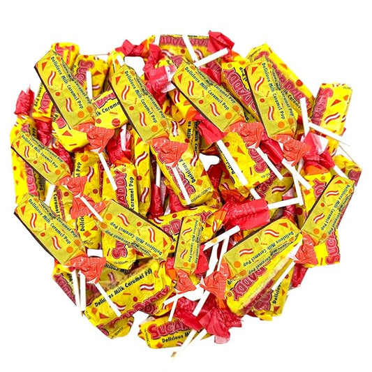 Sugar Dady Milk Caramel Pops Classic Suckers -1.5 lbs Delicious Rich Milk Caramel Flavor - Individually Wrapped Candy Treats - Perfect for Parties, Holidays, and Sweet Cravings(24 oz)