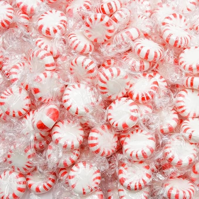 American Old Fashioned Peppermint Starlights Mints Hard Candy Discs Individually Wrapped Bulk 3 Lb's 200+ pcs (48-Oz)