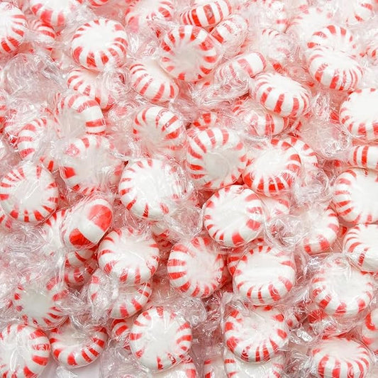 American Old Fashioned Peppermint Starlights Mints Hard Candy Discs Individually Wrapped Bulk 3 Lb's 200+ pcs (48-Oz)
