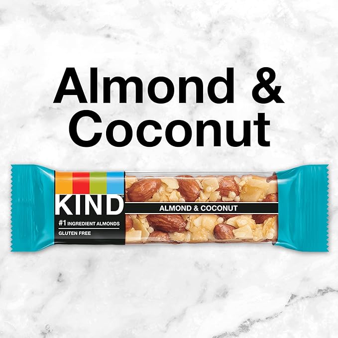 KIND Bars, Almond & Coconut, Healthy Snacks, Gluten Free, 12 Count (Pack of 2)