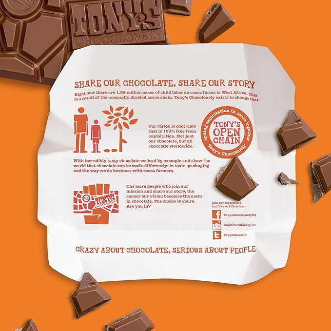 Tony’s Chocolonely Super Duper Milk Chocolate Candy Bar Bundle, Milk & White Chocolate With Sea Salt, Caramel, Pretzel Toffee, Almond, Hazelnut, Made From Quality Fairtrade Cocoa, 6 Bars, 6.35 Oz Each