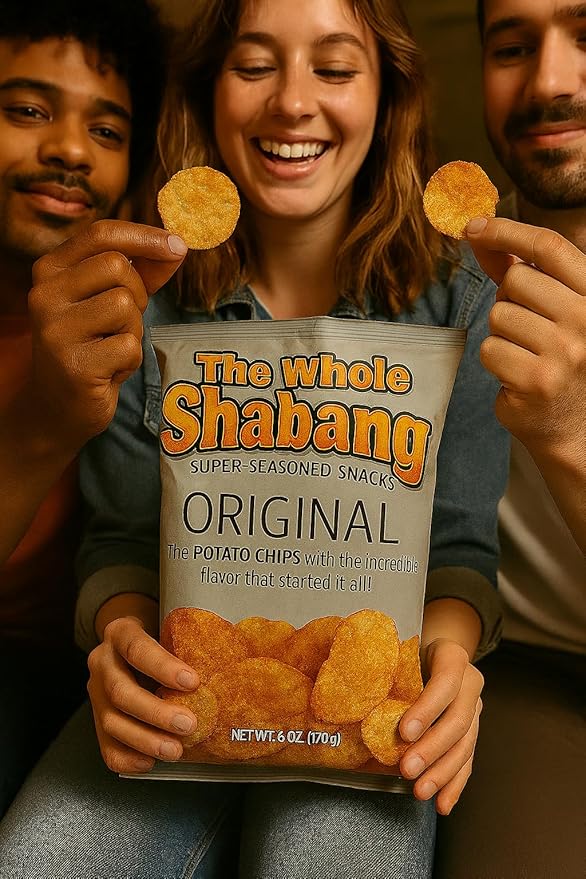The Whole Shabang Chips by Moon Lodge – Original Flavor Potato Chips Variety Pack – Rippled Savory Snacks for Adults – Gluten Free Food Snack Pack (6 oz Bags, 6 Pack)