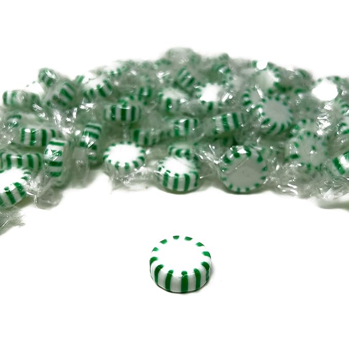 Spearmint Starlights Hard Candy Mints - 3 lbs - Spearmint Flavored Old School Disks Classic Hard Candies - American Vintage Candy Bulk Assortment - Individually Wrapped, 48 oz.