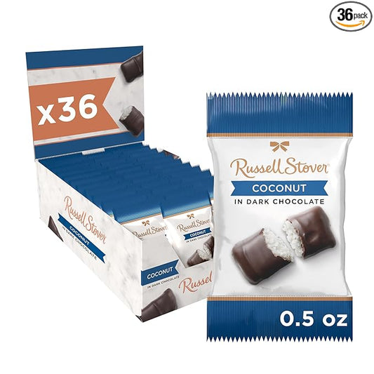 Russell Stover Dark Chocolate Coconut - 0.5 oz (Pack of 36)