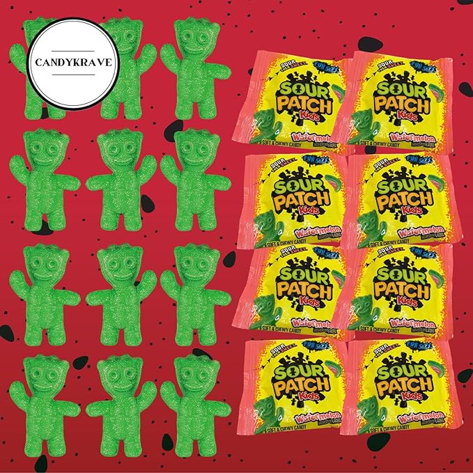 SourPatch Kids Soft & Chewy Candy - Watermelon Flavor - 2 lbs Individually Wrapped Sweet & Sour Candy Pack - Delicious Gummy Treats for Pinata Stuffers, Movie Nights, Birthdays, Pantry & Baby Showers