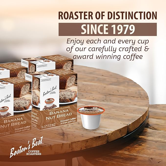 Boston’s Best - Banana Nut Bread Flavored Delicious Gourmet Coffee Compatible with Keurig Coffee Maker, 24 Count (Pack of 4)