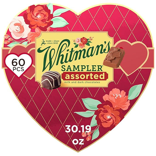 WHITMAN'S Valentine's Day WOW! Assorted Milk & Dark Chocolate Gift Box, 20 oz. (33 pieces)