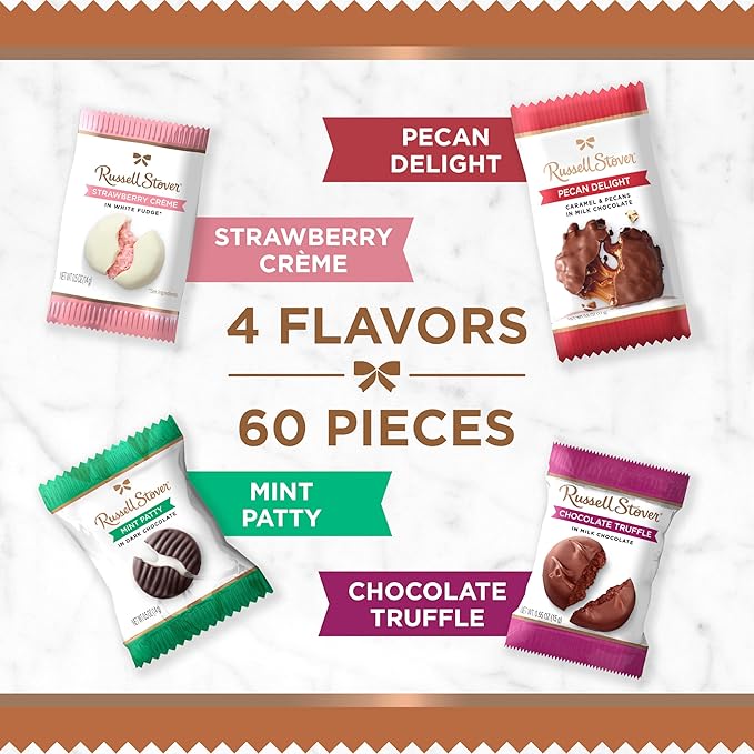 RUSSELL STOVER Assorted Milk & Dark Chocolate Candy Gift Box, 32.1 oz.