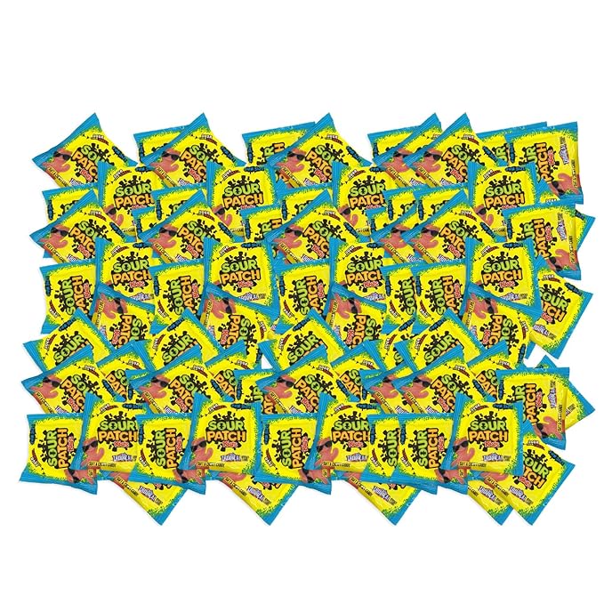 SourPatch Kids Soft & Chewy Candy - Tropical Fruits Flavor - 2 lbs Individually Wrapped Sweet & Sour Candy Pack - Delicious Gummy Treats for Pinata Stuffers, Movie Nights, Birthdays, Pantry & Baby Showers