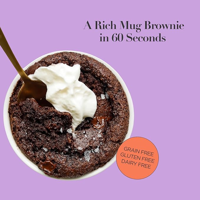 Stellar Eats Grain-Free Fudge Brownie Instant Treat in a Cup | Single-Serve | 7g Protein | Gluten-Free, Dairy-Free, Plant-Based, Paleo-Friendly | Made with 7 Real Ingredients | 8 Pack