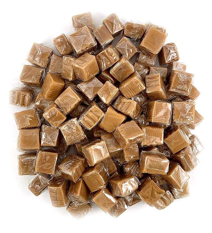 Vanilla Sea Salt Caramels, Gourmet Chewy Squares, Rich and Creamy Individually Wrapped Candy, 2.2 lb Bag