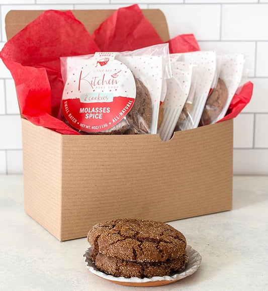 Fresh Baked Molasses Spice Cookies - 1 Dozen - Gourmet Gift Box – Gifts For Men & Women – Soft Cookies - Little Red Kitchen Bake Shop