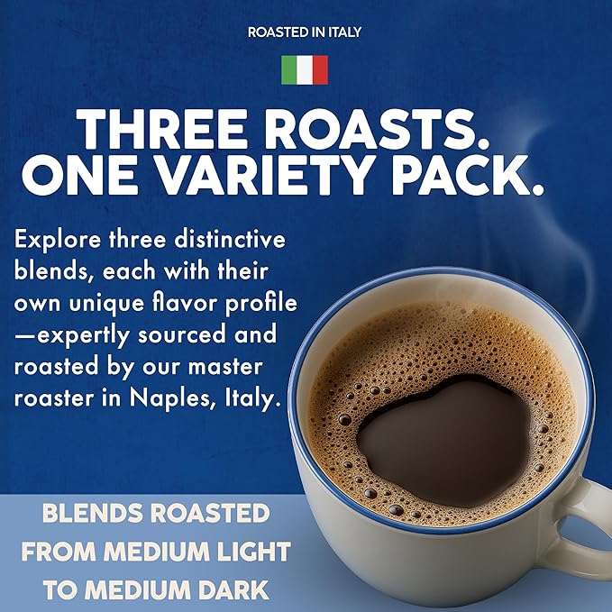 Caffè Borbone Variety Pack Coffee Pods (60 Count) – House, Breakfast & Italian Roast Blends for a Smooth, Bold & Balanced Brew – Single Serve Coffee Pods Compatible with K-Cup Brewers