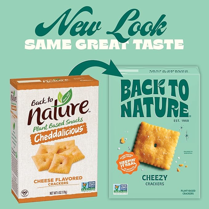 Back To Nature Cheddalicious Cheese Flavored Crackers, Vegan, Non GMO, 5 Ounces (Pack Of 6)