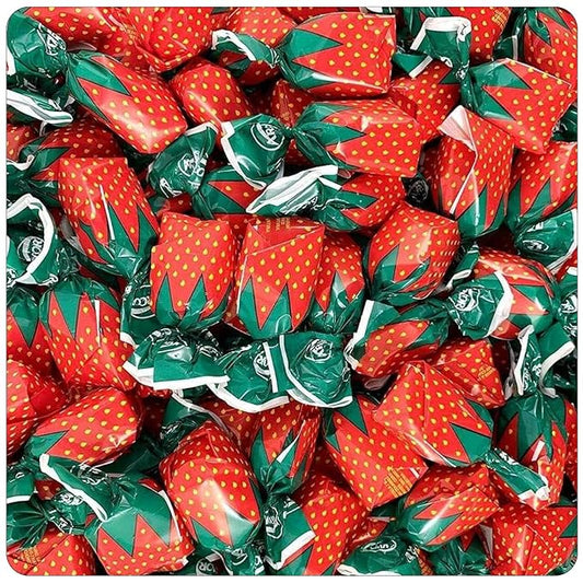 Strawberry Hard Candy Individually Wrapped by Cambie, 4 lbs of Strawberry Candy with a Deliciously Sweet Hard Exterior with a Soft, Fruit-Filled Center