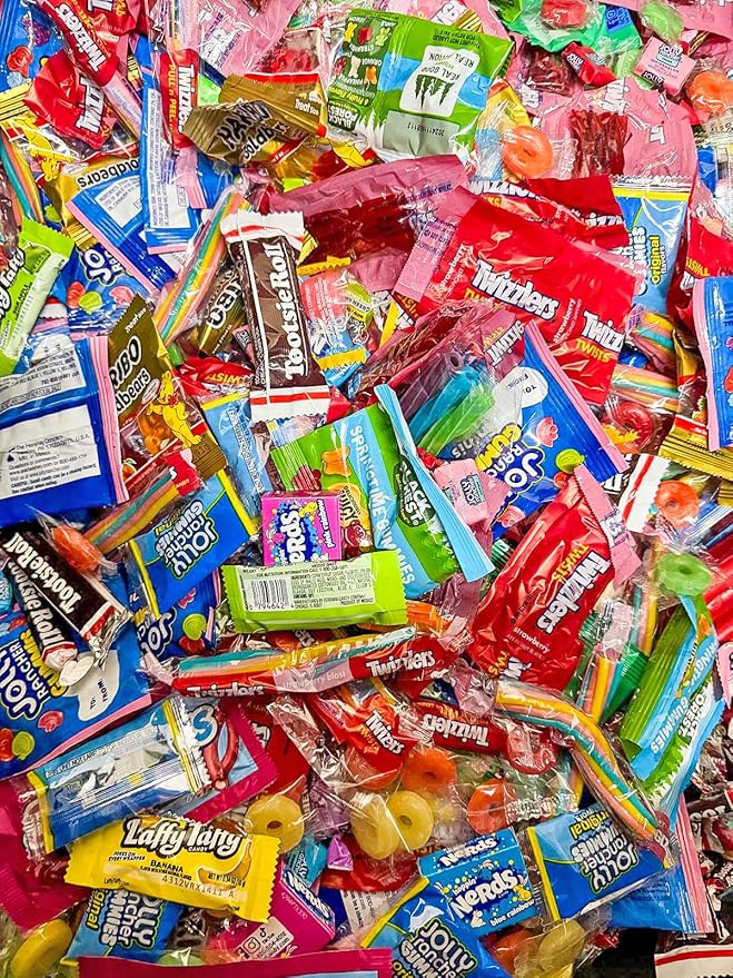 Bulk Candy Variety Pack, 3 lb Individually Wrapped Hard & Chewy Assorted Sweets, Non-Chocolate Mix – Resealable Bag – Piñata, Party Favor, Office Candy Bowl Refill