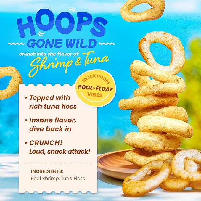 Befanty Tuna Shrimp Rings Snacks, Shrimp Snacks with Tuna Floss, Premium Asian Crispy Chips, No Artificial Flavor, 2.5 Ounce, Zipper Pack - Classic Flavor