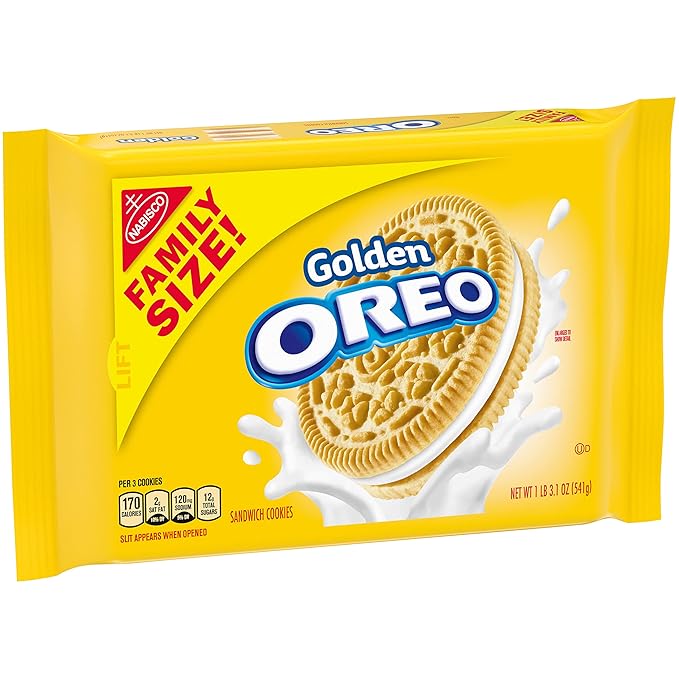OREO Golden Sandwich Cookies, Family Size, 12 - 19.1 oz Packs