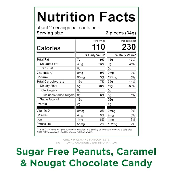 RUSSELL STOVER Sugar Free Peanut, Caramel & Nougat Chocolate Candy, 2.4 oz. bag (Pack of 10)
