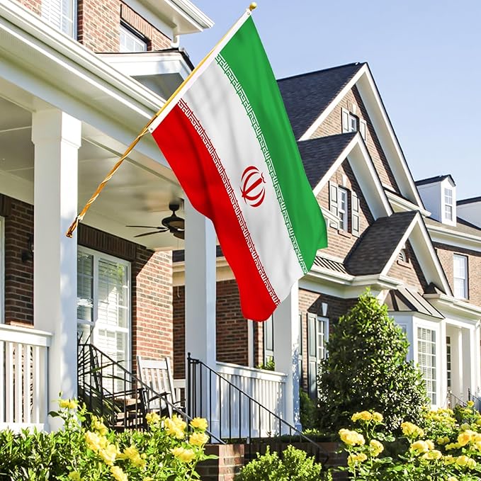 AhfuLife Iran Flag 3x5 Ft, Large Iran Flags for Outside - Double Side with Brass Eyelets for Olympic Party Decorations Bar Garden Street Decoration Indoor Outdoor