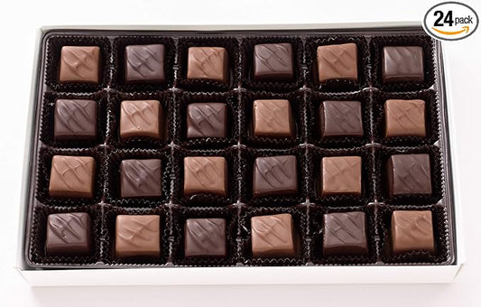 Vermont Nut Free Chocolates Boxed Chocolate Caramels (Assorted Chocolate) 24-Piece, Nut-Free, Egg-Free, Kosher