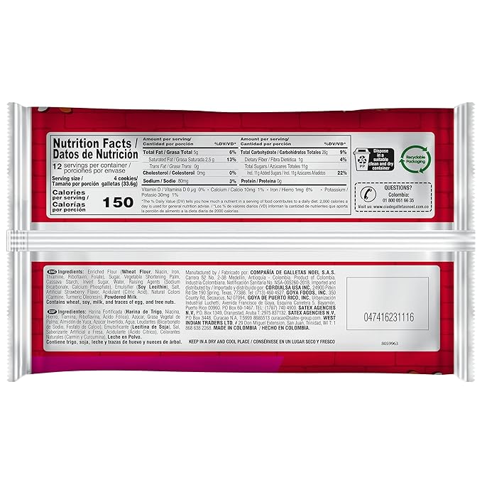 Festival Strawberry Cookies | Cream Strawberry Sandwich Cookies | Natural Dyes & Low Sodium | High Cream Content | 14.6 Oz (Pack of 3)