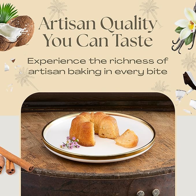 Great Spirits Baking Rum Runner Variety Pack, 4 Mini Bundt Cakes (4oz), Coconut, Vanilla, Cinnamon Pecan, Cappuccino Chip, Non-Alcoholic Gourmet Desserts, Less than 0.5% Alcohol, Artisan Crafted, Ideal for Special Occasions, Caribbean Inspired Flavors