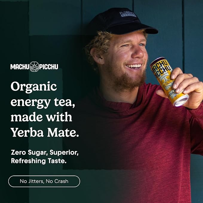 MACHU PICCHU ENERGY, Non-Carbonated Zero Sugar Yerba Mate, Clean Energy Drink Alternative, 12oz (Pack of 12) – 120mg Organic Green Coffee Bean Caffeine, Low Calorie, USDA Organic, No Artificial Flavors (Wild Berry)