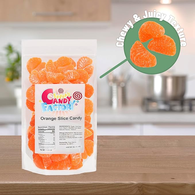Orange Slices Gummy Candy, in Resealable Bag No Preservatives (1.5 Lb)