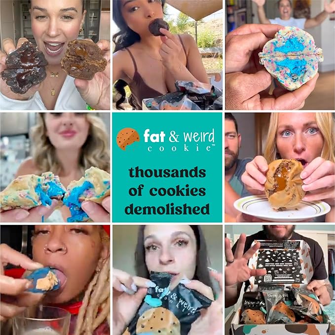 Fat & Weird Lil’ Weirdo Pack – 9 Count Assorted Stuffed Cookies, 2.5 oz Each, Individually Sealed Gourmet Soft Chewy Cookies for Snack Packs, Gifts, Care Packages, Cookie Lovers