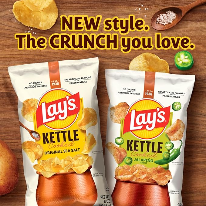 Lay's Potato Chips, Regular & Kettle Variety Pack, (Pack of 40)