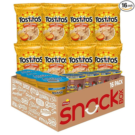 Tostitos Tortilla Chips Chip & Dip Pack, 3oz Tostitos Crispy Rounds & 3.8oz Medium Dip