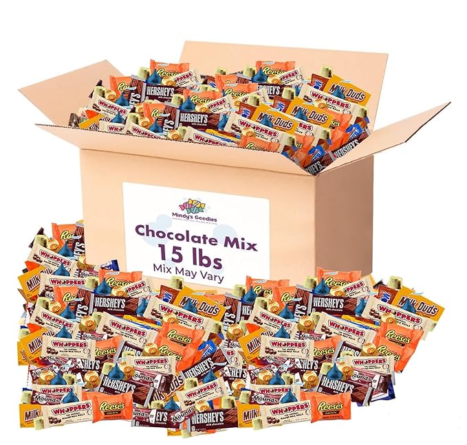 Chocolate Candy Variety Pack, Holiday Bulk Chocolate Candy Individually Wrapped, Perfect for Parties, Office Treats, and Holiday Celebrations (15 Pound)