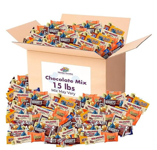 Chocolate Candy Variety Pack, Holiday Bulk Chocolate Candy Individually Wrapped, Perfect for Parties, Office Treats, and Holiday Celebrations (15 Pound)