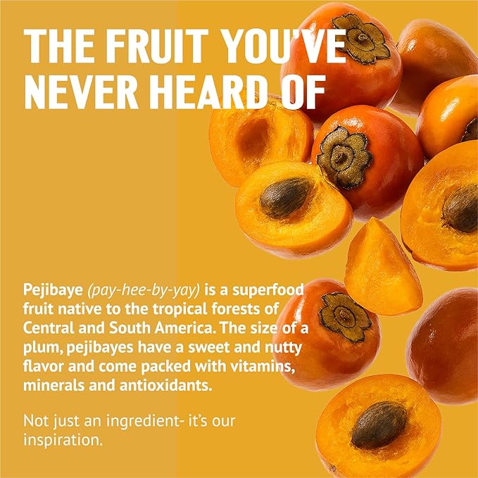 PEJI BAR Superfood Energy Bars | Golden Zing Pineapple Golden Berry Flavor | Gluten Free, 8g Protein, Fiber, Whole Ingredients, No Sugar Added | Adventure Ready Snack, 12 Count