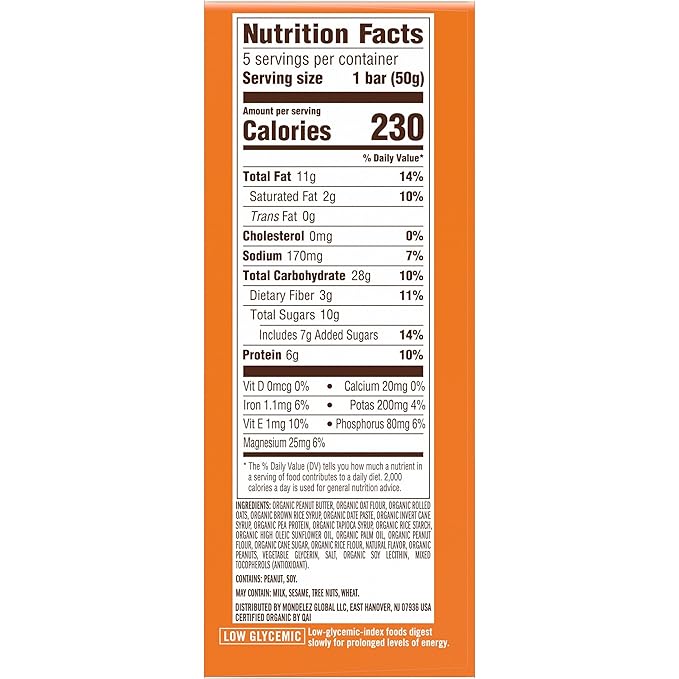 CLIF Nut Butter Bar - Peanut Butter - Energy Snack Bars - Non-GMO - USDA Organic - Plant Based - Low Glycemic - 1.76 oz. (5 Pack)