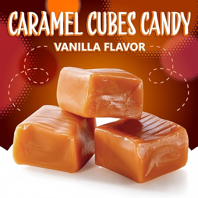 Caramel Candy | 2 Pound Bag | Caramels Individually Wrapped | Vanilla Flavor | Classic Chewy Candy for Gifting, Baking, Office Bowls and Party Favors
