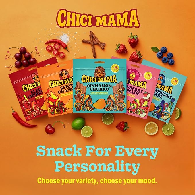 Chici Mama Strawberry Lemonade Mango Bites – Made with Real Mango | Chewy, Juicy Candy-Alternative Treat | No Artificial Colors, Flavors, or Sweeteners | Gluten-Free, Naturally Vegan & Free of Major Allergens | Better-For-You Snack | 2 Pack - 70g