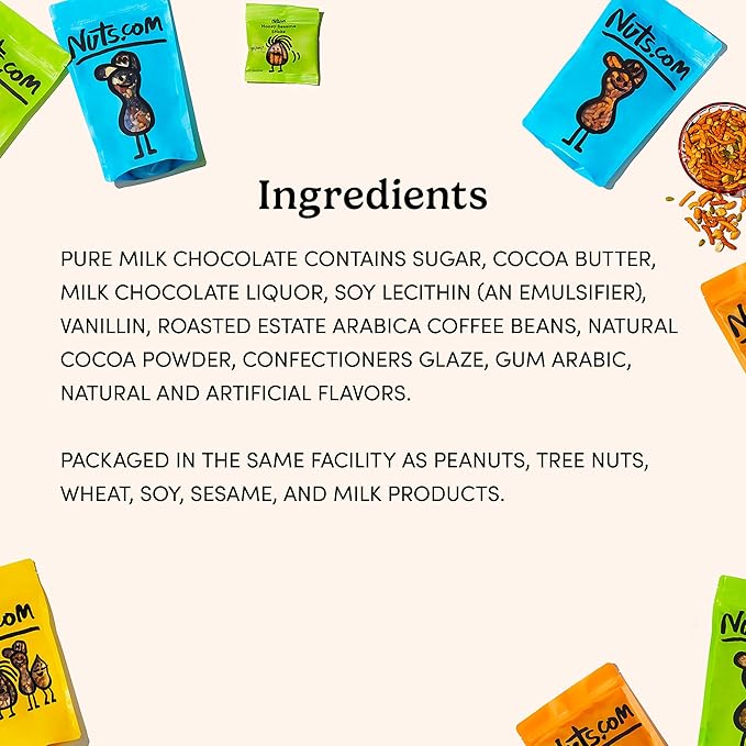 Nuts.com – Milk Chocolate Covered Espresso Beans – Sweet & Delicious Gourmet Snack for Adults, Good Source of Antioxidants & Caffeine – For Office, Holiday Parties & Home Snacking – Kosher Dairy – 2 Lb Bag