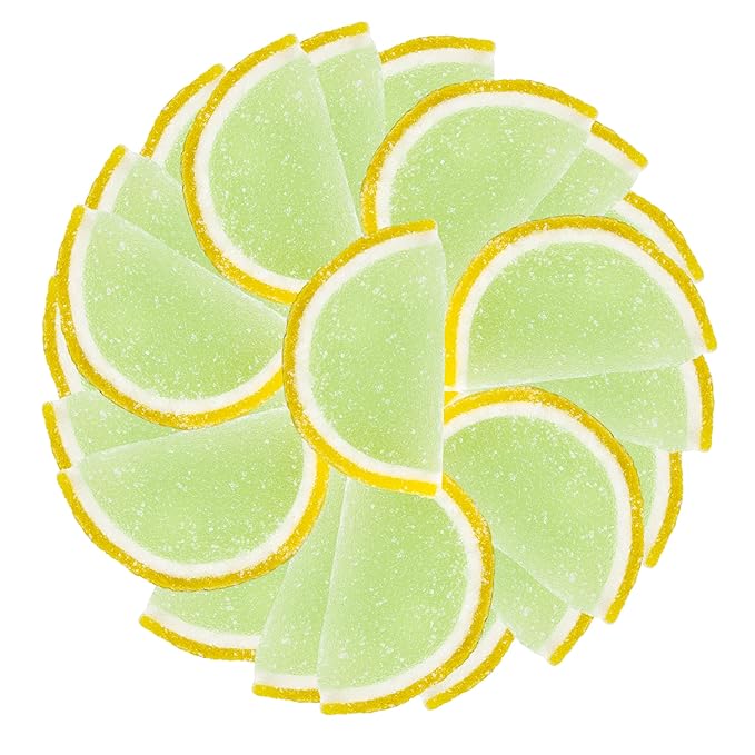 Oh! Nuts Lemon-Lime Jelly Fruit Slices Sugar Candy - 5 LB Bulk Bag - Traditional Old Fashioned Chewy Gummy Sweet Confectionery - Gluten-Free, Kosher Certified Pareve (150 CT)