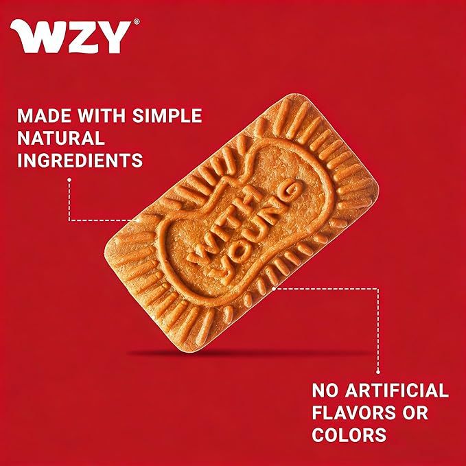 WZY Caramelized Biscuit Biscotti Cookies Tea Biscuits17.6 OZ (500g) Cookies Individually Wrapped Perfect Crunch for Coffee Tea Snacking & Desserts Crunchy Buttery & Delicious (17.6 OZ (500g))