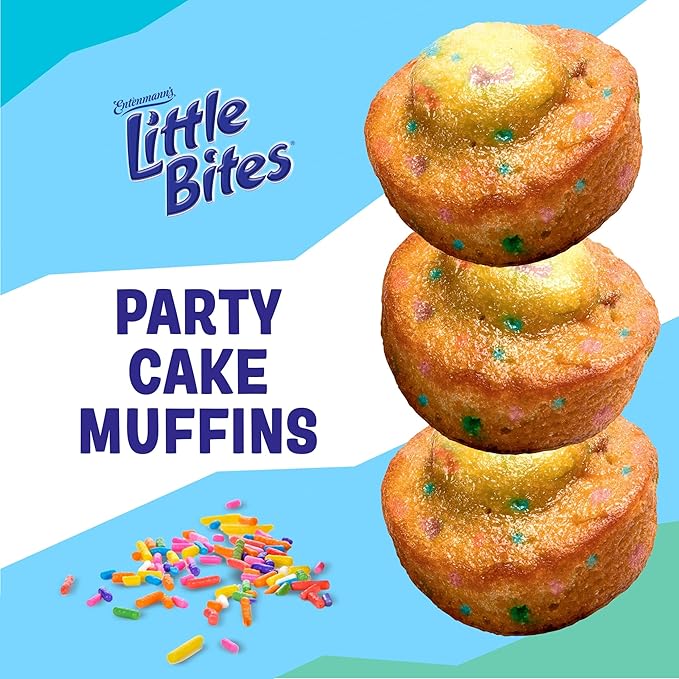 (Value Pack) Little Bites Party Cake Muffins, 20 individual packs, (4 ct each), Cake and Sprinkles Mini Muffins, 33 oz Multipack