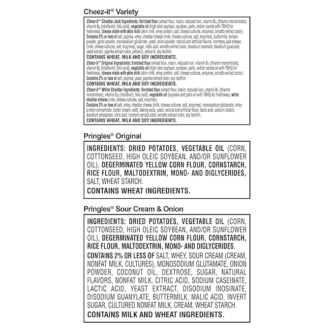 Cheez-It and Pringles Variety Pack, Lunch Snacks, Kids Snacks, Variety Pack (36 Count)
