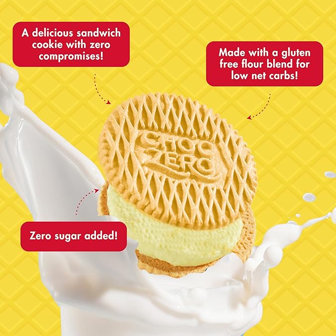 ChocZero Lemon Dunkies – Sugar Free Lemon Sandwich Cookies, Keto Friendly, Gluten Free, High Fiber, Low Net Carb – 9oz Box